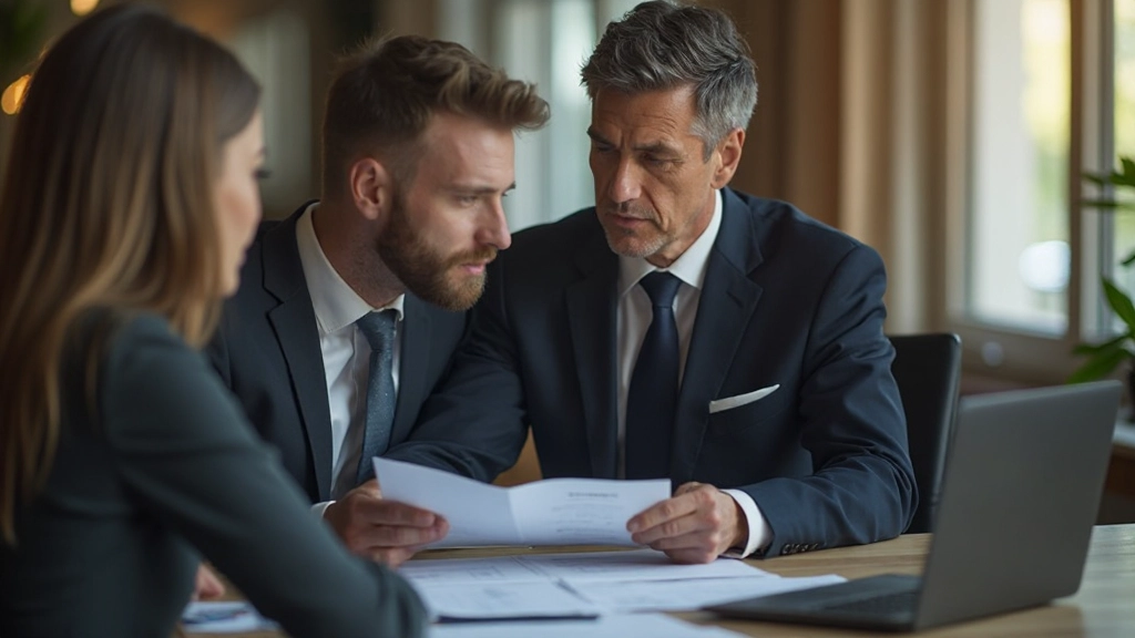 Financial advisor discussing risk management strategies and hedging techniques with client