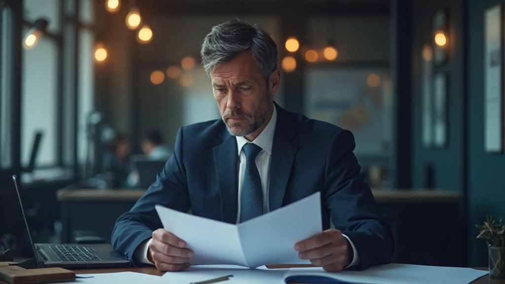 Risk management specialist reviewing hedging strategies and risk assessment framework